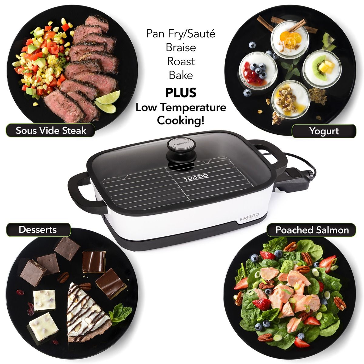 Presto® 16" Precise Tuxedo Digital Precision Skillet Multi Cooker 5 Presto® 16" Precise Tuxedo Digital Precision Skillet Multi Cooker - Image 5
