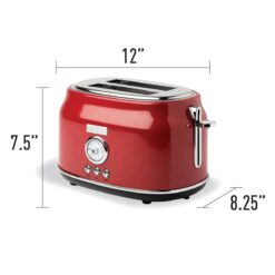 Haden Dorset 2-Slice Stainless Steel Toaster | Red -Small Kitchen Appliances Shop 75001