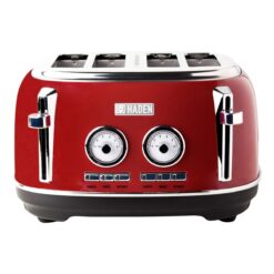 Haden Dorset 4-Slice Stainless Steel Toaster | Red