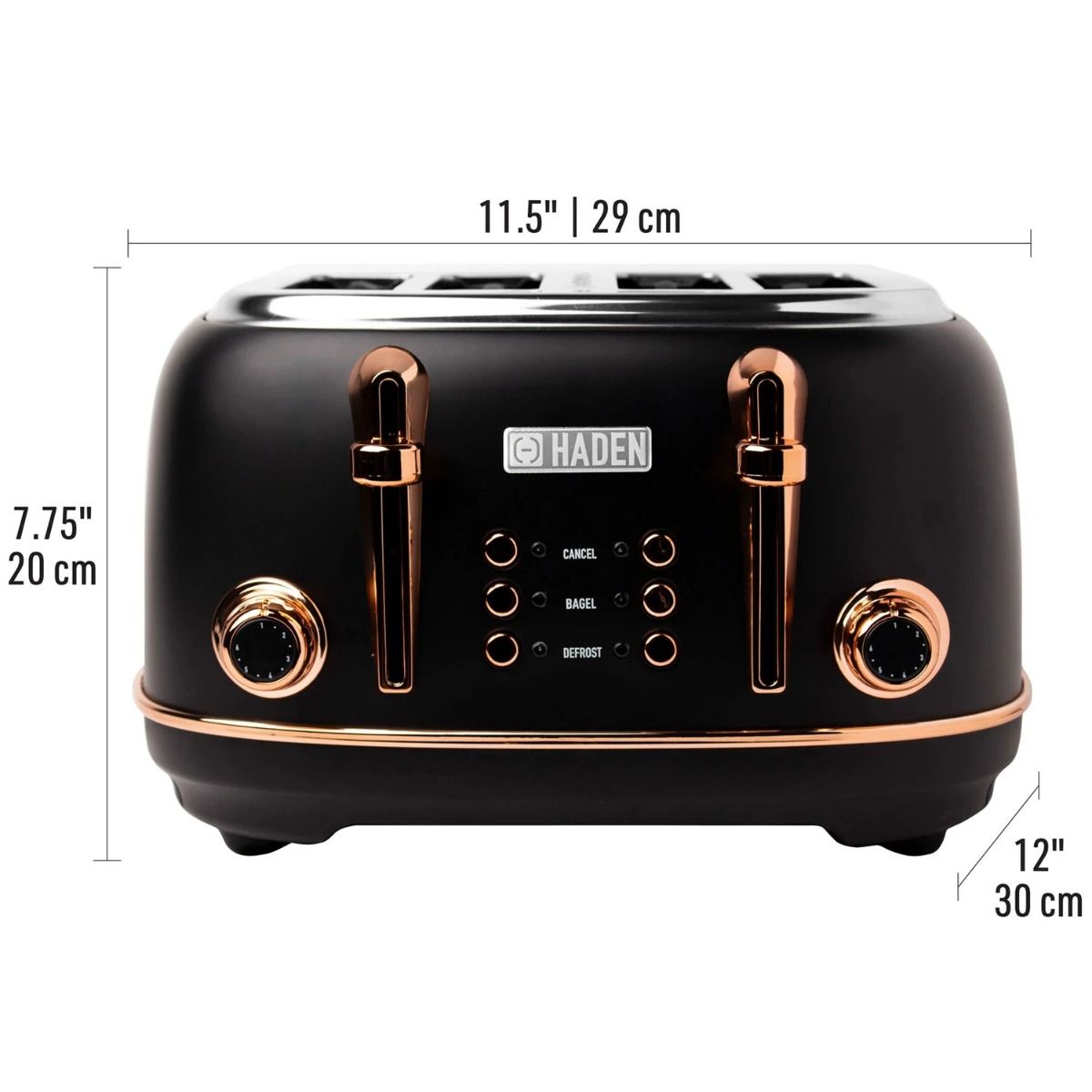 Haden Heritage 4-Slice Toaster | Black And Copper 2 Haden Heritage 4-Slice Toaster | Black And Copper - Image 2