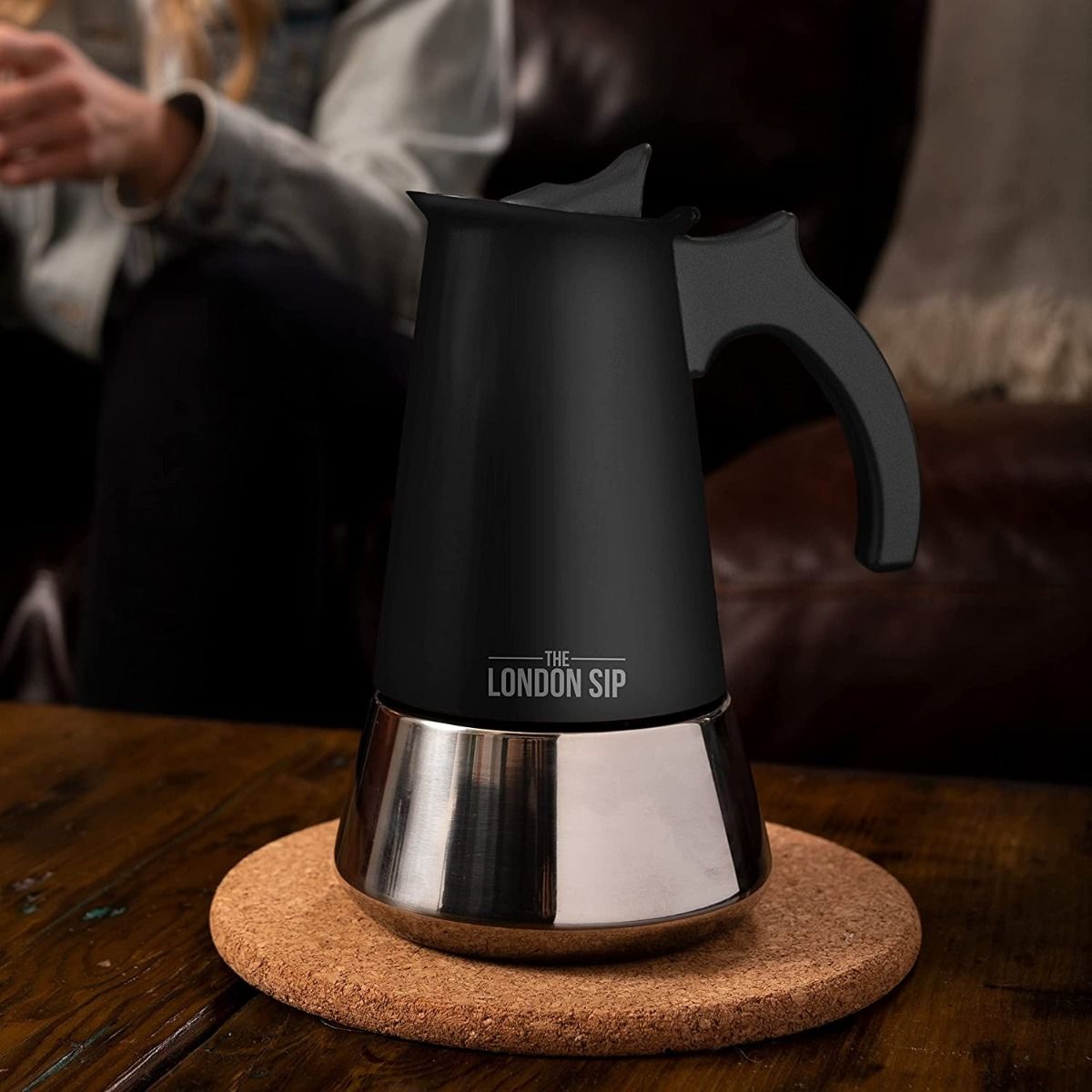 Escali London Sip 10 Cup Stainless Steel Espresso Maker | Matte Black 2 Escali London Sip 10 Cup Stainless Steel Espresso Maker | Matte Black - Image 2