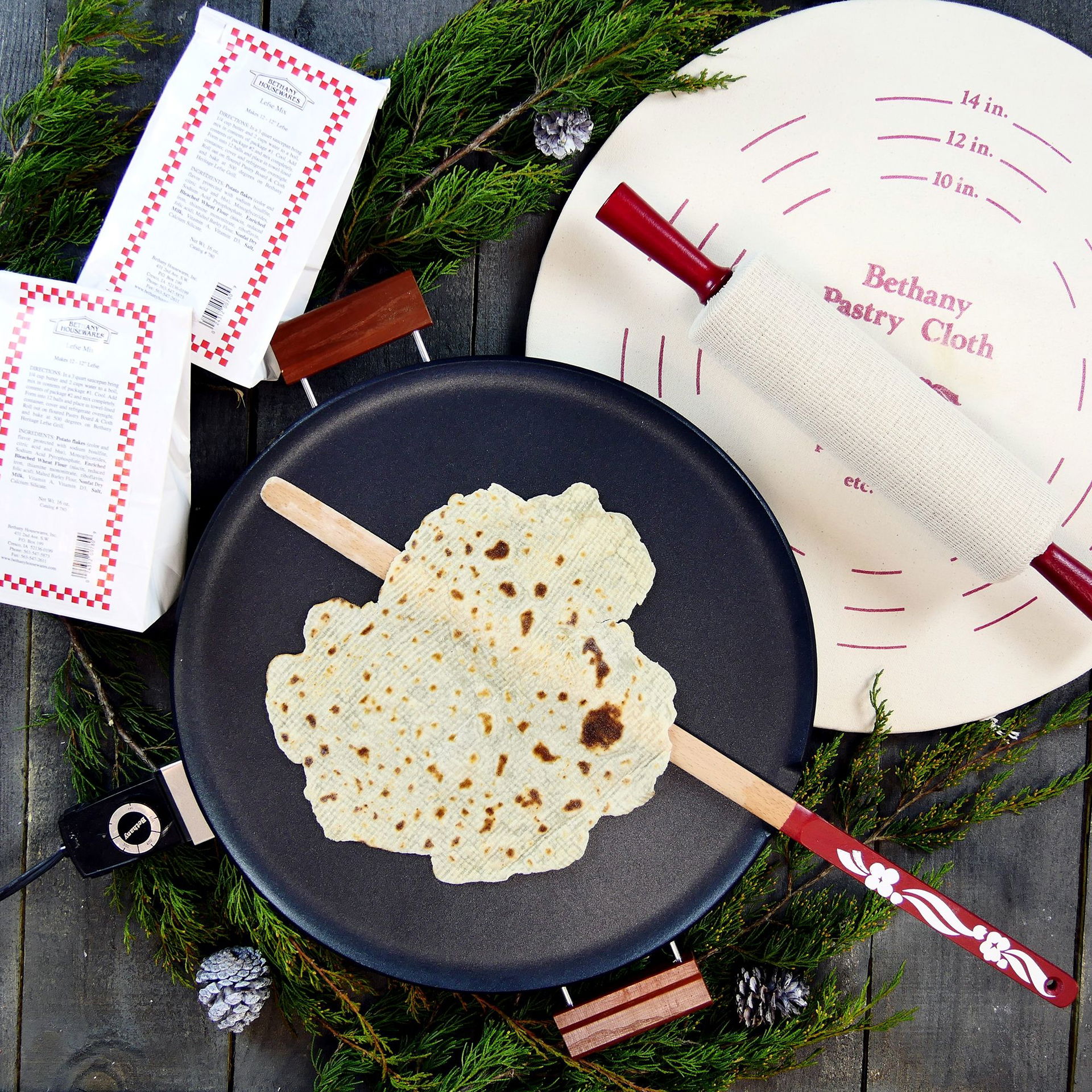 Bethany Housewares Silverstone Lefse Griddle + Starter Kit 1 Bethany Housewares Silverstone Lefse Griddle + Starter Kit