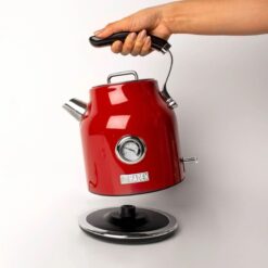 Haden Dorset 7-Cup Stainless Steel Electric Kettle | Red -Small Kitchen Appliances Shop dorsetkettle red base detail