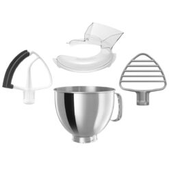 KitchenAid 5-Quart Stainless Steel Bowl + Coated Pastry Beater & Flex Edge Beater + Pouring Shield | Fits 4.5-Quart & 5-Quart KitchenAid Tilt-Head Stand Mixers