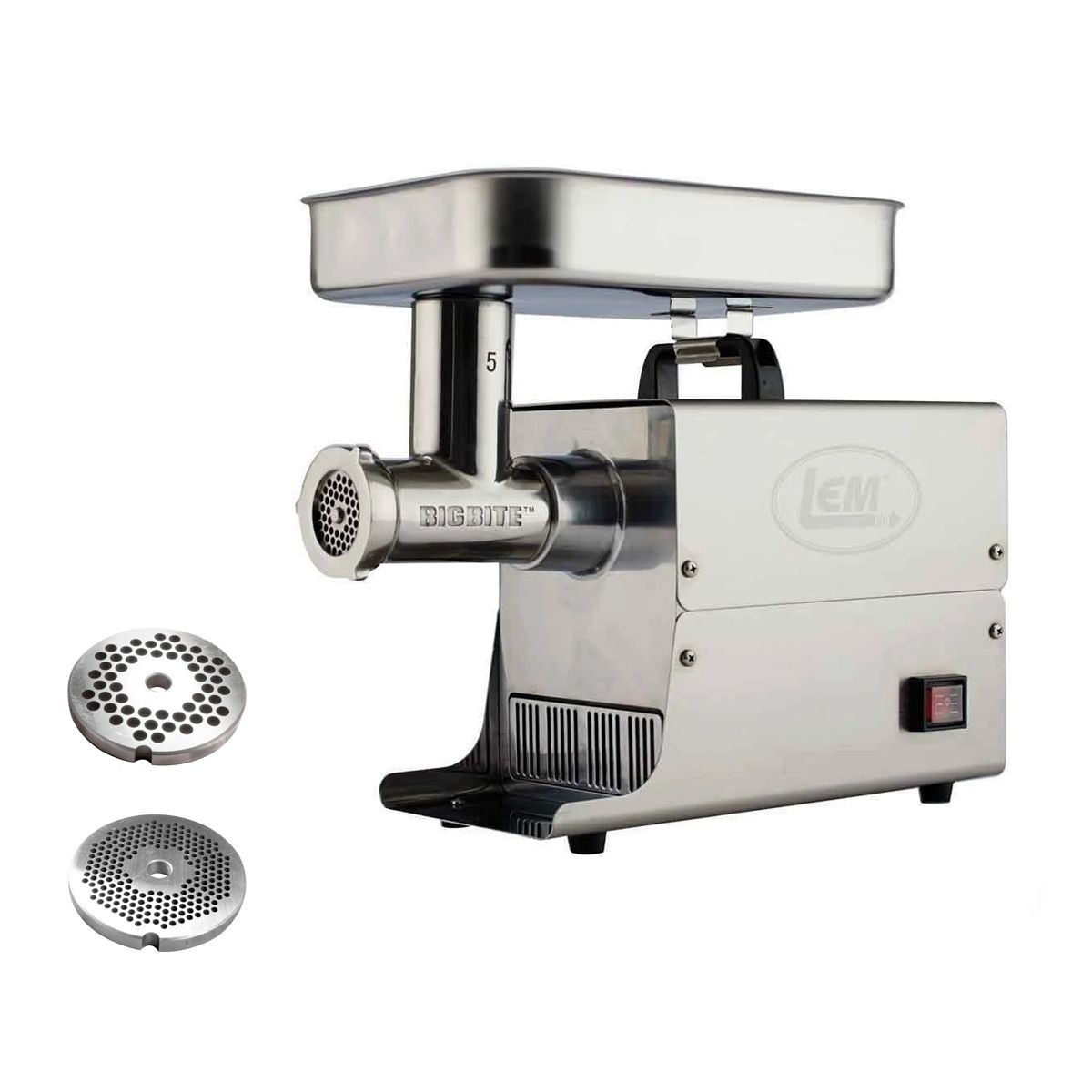 LEM Big Bite Meat Grinder #5 With Premium Salvinox 1/8" And 1/4" Grinder Plates 1 LEM Big Bite Meat Grinder #5 With Premium Salvinox 1/8" And 1/4" Grinder Plates