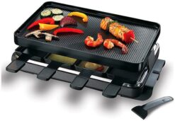 Swissmar Classic Raclette Grill - Black Non-Stick Reversible - 8 Person