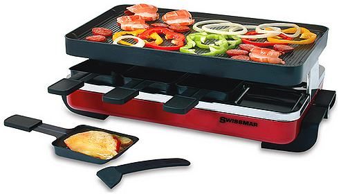 Swissmar Classic Raclette Grill - Red Non-Stick Reversible - 8 Person 2 Swissmar Classic Raclette Grill - Red Non-Stick Reversible - 8 Person - Image 2