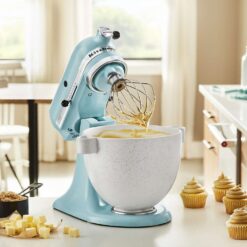 KitchenAid 5-Quart Speckled Stone Ceramic Bowl | Fits 4.5-Quart & 5-Quart KitchenAid Tilt-Head Stand Mixers -Small Kitchen Appliances Shop kitchenad5qcspkstnbwavshf21 vnd