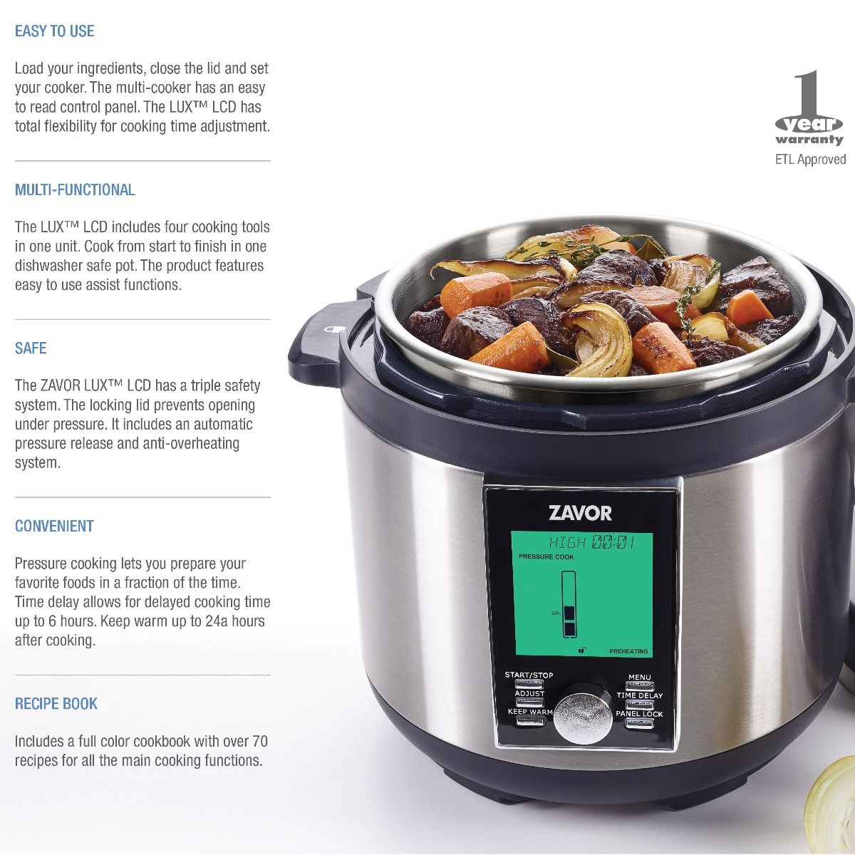 Zavor LUX™ LCD Multi-Cooker | 6 Qt. 2 Zavor LUX™ LCD Multi-Cooker | 6 Qt. - Image 2