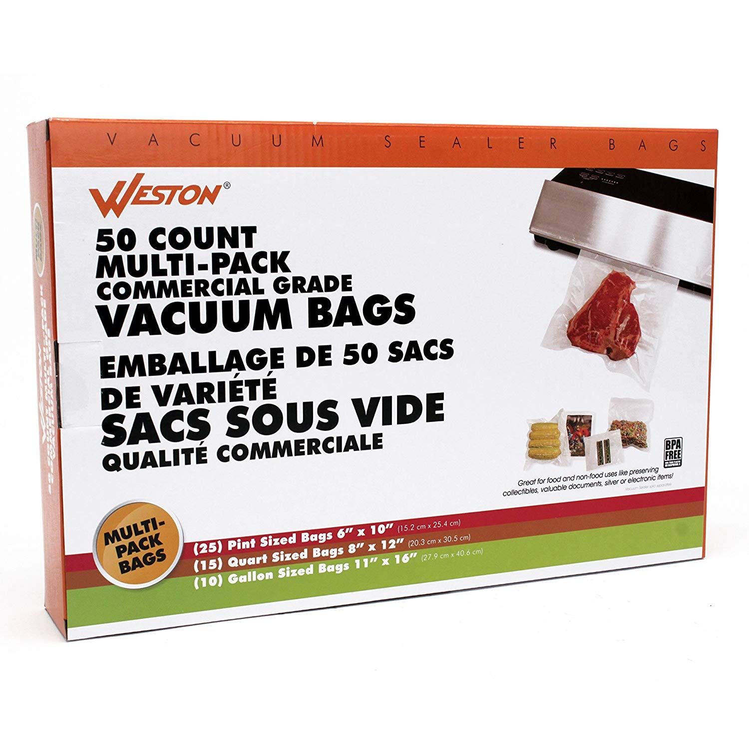 Weston Vacuum-Sealer Bags Variety Pack - 50 Count 1 Weston Vacuum-Sealer Bags Variety Pack - 50 Count